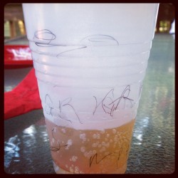 emilyyyyyyyyyyy:  Gramma tried to write her name #whatsinthecup #drunkgramma #partyhard (Taken with Instagram)  WHAT IS GOING ON?!