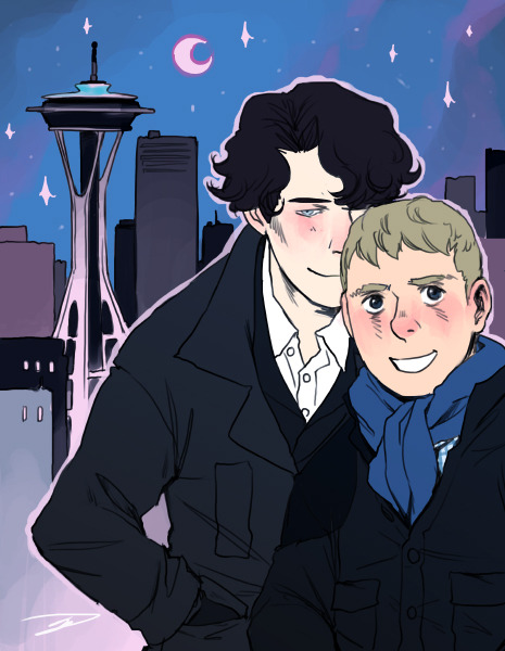 some postcard designs for a Seattle Sherlock convention! it&rsquo;s being organized
