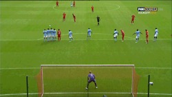 Luiz Suarez with the perfect free kick vs.