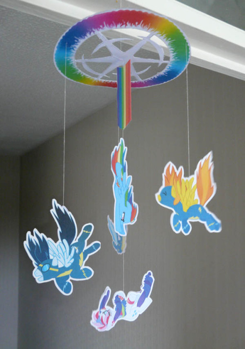 bronychilensis:  Sonic Rainboom mobile by ~muffinshire 