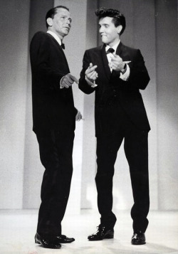 b0rntodie:  Frank Sinatra and Elvis Presley