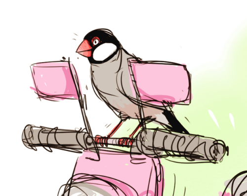 tigerfeel:my favourite thing to imagine is that Azami is a regular sized bird driving a regular size