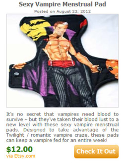 uproxx:  “Sexy Vampire Menstrual Pad”