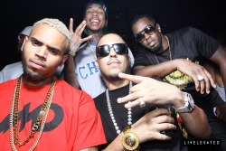 officialchrisbrownblog:  Chris Brown, Tyga, French Montana, and Diddy at Greystone Manor last night 