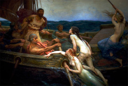 antiqueart:  Herbert James Draper - Ulysses and the Sirens (1909) 