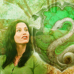 centrlperk:   Monica » Slytherin  Monica is competitive, ambitious, resourceful