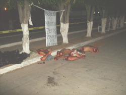 miggster:  A murder scene in Michoacan, Mexico