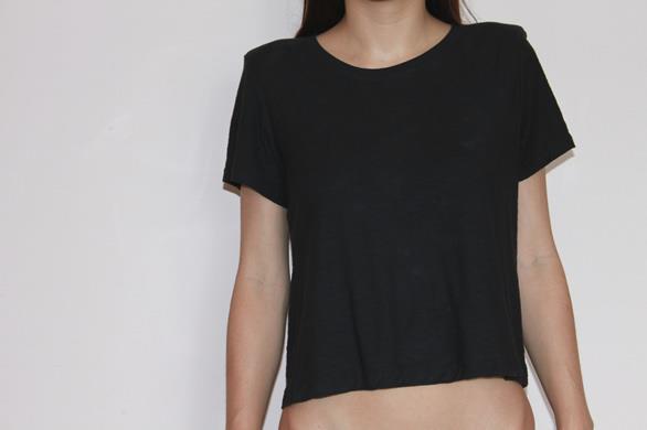 purisms:  the most perfect basic black tee- badass shoulder pads included 