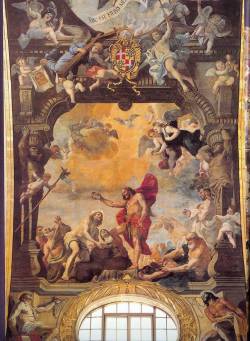 oldroze: Mattia Preti (1613 - 1699)  The Baptism of Christ 1661Conventual Church of St. John, Valletta, MaltaPainting, Ceiling fresco  