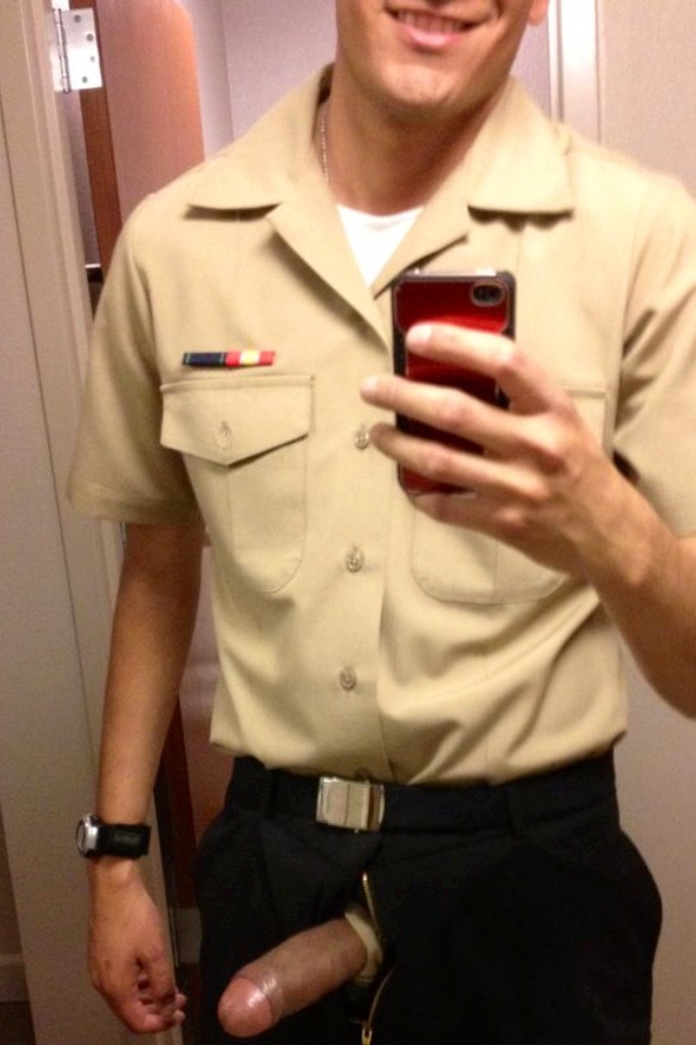 str8converter:  Uniformed men get me so hot! #str8 #cock #uniform #uncut