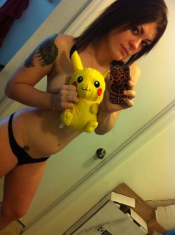 tyrannozombiesaurus:  Pikachu made a special guest appearance in this week’s topless Tuesday 