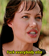 dameangelina:   Angelina Jolie and her favourite curse word.∟Another Queen-Angelina