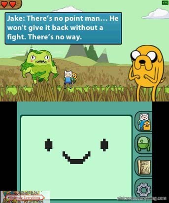 tinycartridge:  Everything from the Collector’s Edition set for Adventure Time: Hey Ice King! Why’d You Steal Our Garbage?, and some new screenshots (click for larger images). I was a little disappointed that the included stylus is based on Finn’s