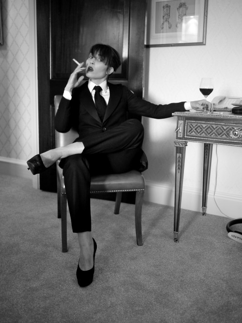 thisisnotasuit:  Menswear for Women Noomi Rapace wears black W1 Tuxedo Suit by A. Sauvage Photography: Adrien Sauvage 