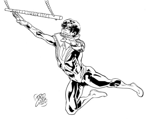 drawingsforhumans:Nightwing by David CutlerLove it when I get commissioned to do characters I have s