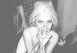 fuckyeahcyrus:   Lady Gaga backstage black and white pictures by Terry Richardson [x] 