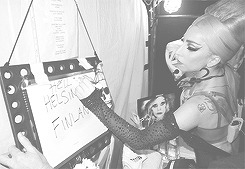 fuckyeahcyrus:   Lady Gaga backstage black and white pictures by Terry Richardson [x] 