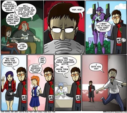 Well, Evangelion is a deep show, it’s all about symbolism, subtleties…