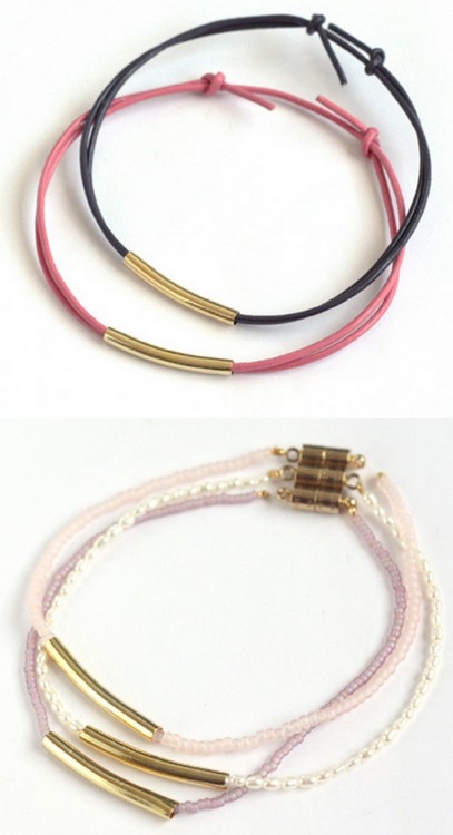 DIY Tube Bracelets Done Two Ways Tutorials from Small Good Things here. I love the bottom photo wher