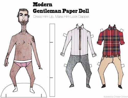 "Modern Man" Paper Doll. Have Fun And Dress Up This Dapper Gent. Illustrated By Christian Cimoroni.