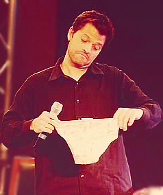halosexual-archive-blog-blog-de:  Misha Collins looking at panties.  