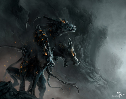 dwellerinthelibrary:Hellhound by ~KajitoLook closely… this isn’t Cerberus.