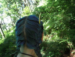 inkwellinkingwell:  Yellow leaves in my blue hair. I’m a wild pokemon!  