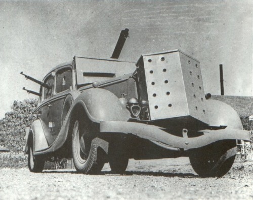 georgy-konstantinovich-zhukov:A very obviously improvised Home Guard armored car, somewhere in Engla