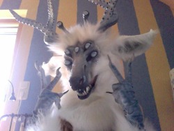 Seltsam - Partial Fursuit - by rhanee &hellip; Does it GET any more BADASSS?!?! daaamn. Tentacle&hellip; horns. The eyes are amazing too! Can&rsquo;t wait to see better photos of this at some point.