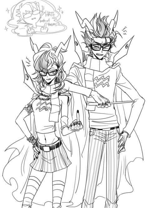 tabri17th: umm, usually I shipping only GAY ship…. so I have no interest of Fem Eridan and Male So