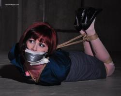 sensualhumiliation:  Well… be hogtied was even worst, and that made her completely ashamed,