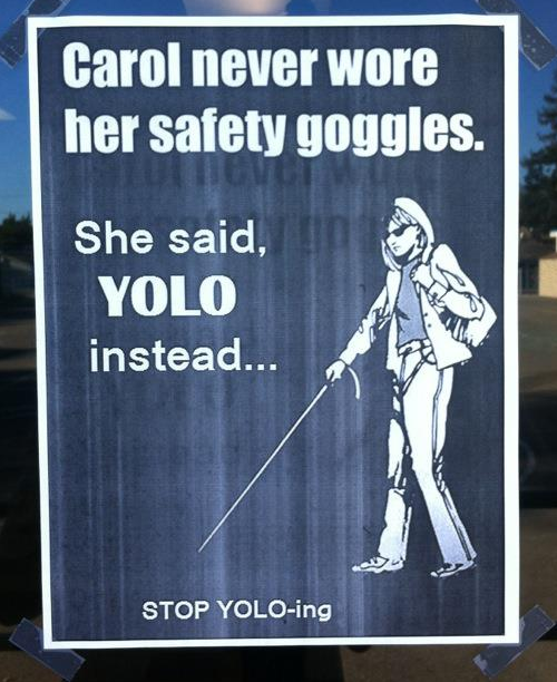 jonnovstheinternet:  A science teacher put this on his door for lab safety week.