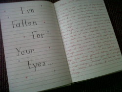 drown-in-my-desire-for-you:  For Ella’s birthday I’ve started writing in a book. On the left side of each page I have a line from our song “kiss me” by Ed Sheeran on the right side is a love letter to her.  