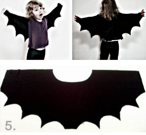 rainbowsandunicornscrafts:DIY Easy Bat Wing Shrug for Halloween from My Poppet here. Or for dress up