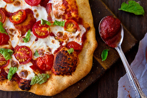 wehavethemunchies:  Hatch Chile and Pepperoni Pizza Recipe