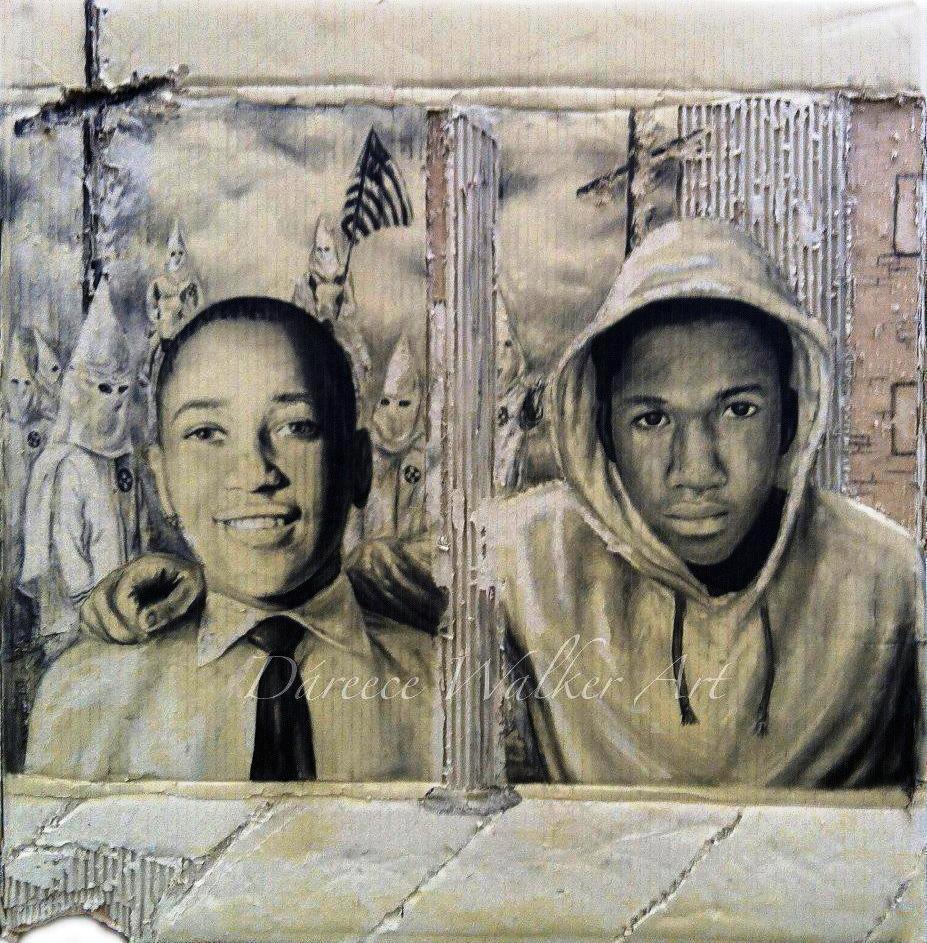 sicanettewrites:  sonofbaldwin:  Emmett Till and Trayvon Martin. By Dareece Jordan