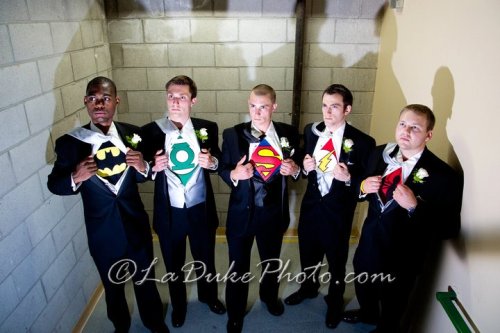 firefly-class:  thespianspider:  fuckyeahviralpics:  At one of my best friend’s wedding, we all decided to wear superhero shirts underneath our tuxedos. This is how one of the pictures came out.  I don’t need to say anything.  Weddings- you’re doing