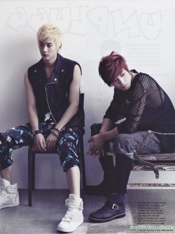 kpopworld-teentop:  chunji and changjo ~heehee