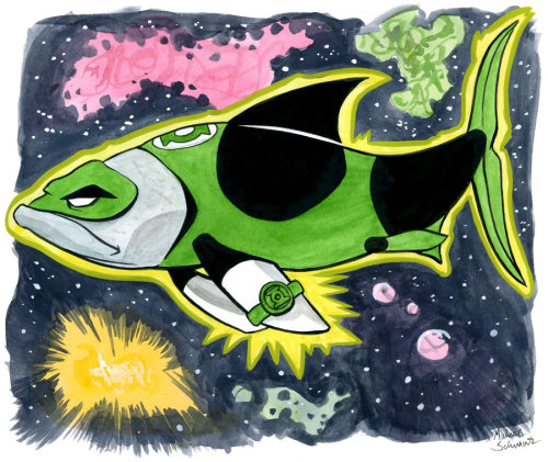 timetravelandrocketpoweredapes:Ocean Justice League by Michael Schwartz The Great Dark Shark, SuperP