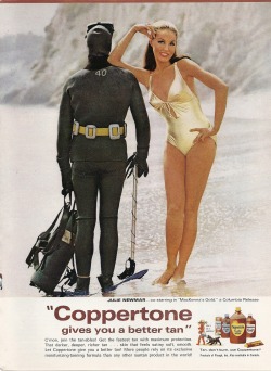 Julie Newmar, Coppertone Vintage Ad, Playboy,