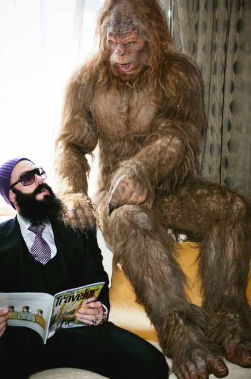 nathanielwood:  my favorite photo I shot of brian wilson and sasquatch www.nathanielwood.com