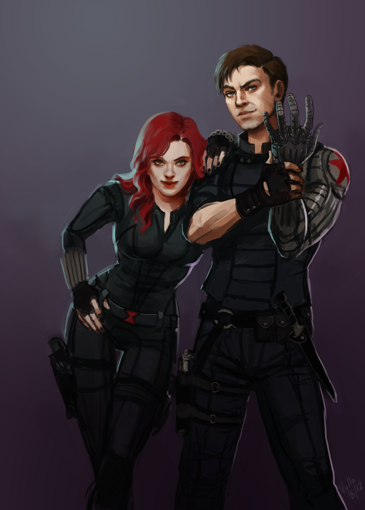 vylla-art:  Black Widow and Winter Soldier. Probably picking targets, judging by