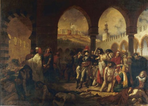 Antoine-Jean Gros, Napoleon in the Pesthouse at Jaffa, 1804.Oil on canvas, 532 × 720 cm (17 ft 5 in 