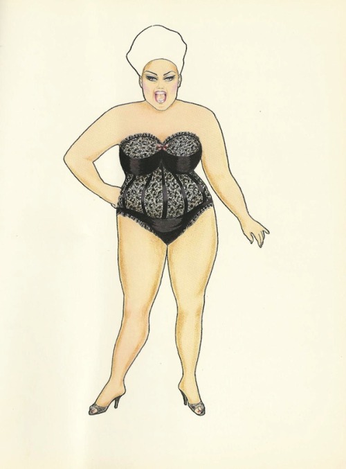 Divine paperdolls - drawings by John Waters