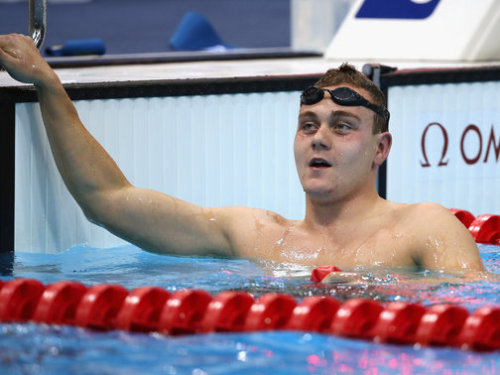 Sam Hynd wins bronze medal in the S8 400m freestyle, sharing the podium with his silver medallist br