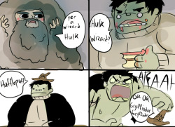 lowbrr:  onac911:  Requested Hulk as Harry Potter  DYING 