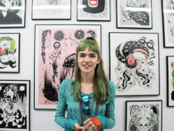  Grimes and her art work 