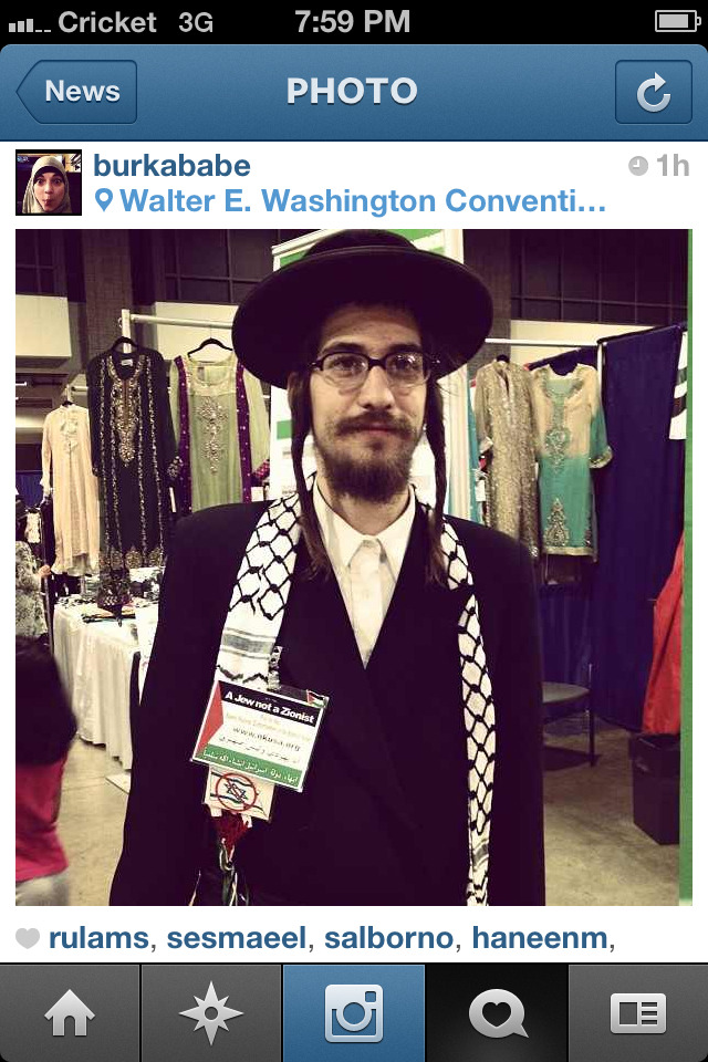 hijabster:  Not all Jews are zionists. Love this! @ISNA 2012 in DC 