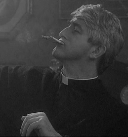 fuckyeahdermotmorgan:Smoking is cool! (But only if you’re a priest.)