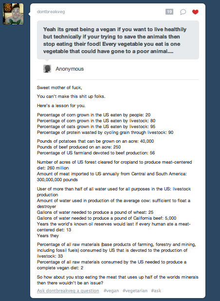 livingxvxfaith:  Who seriously thinks eating plants hurts animals more than actually